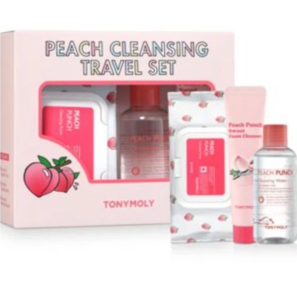 TONYMOLY Peach Cleansing  3-Pc. Travel Set New